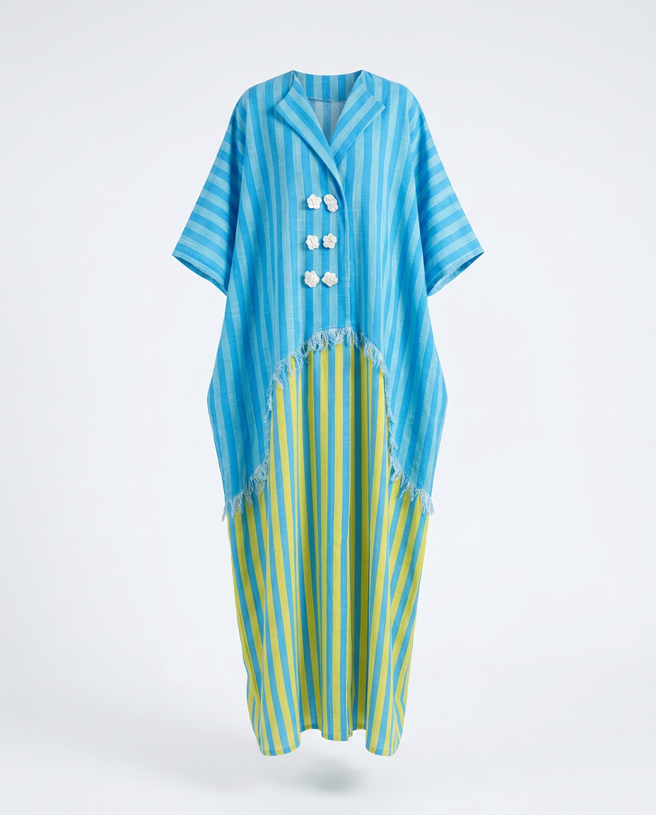 Vibrant Striped Boho Maxi Dress