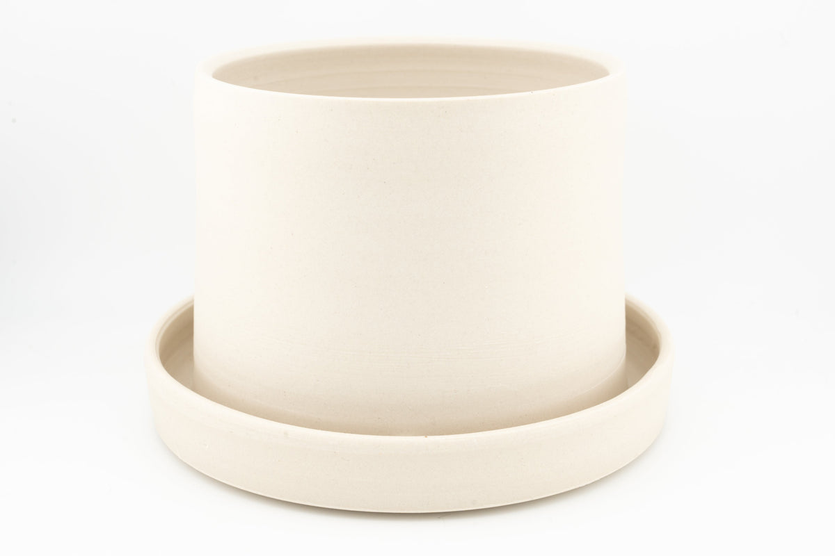 Table Top Planter with Drainage. 2.5"- 3" - 4"- 5.5" | Unglazed White or Brown Stoneware