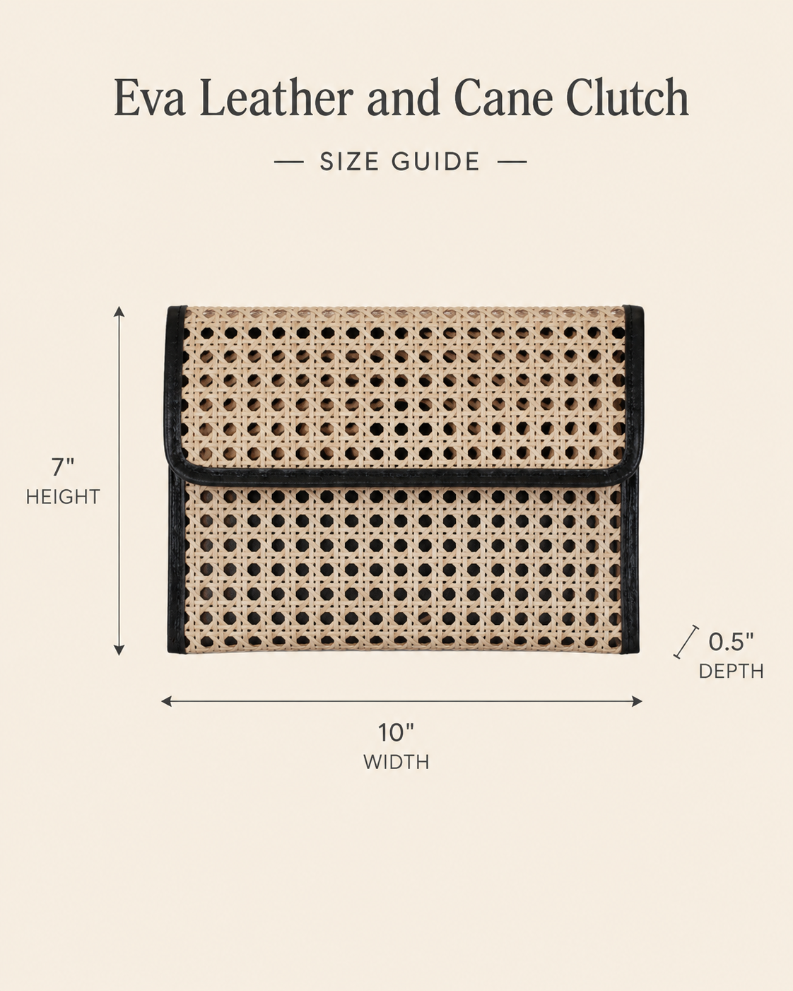 Eva Leather and Rattan Clutch