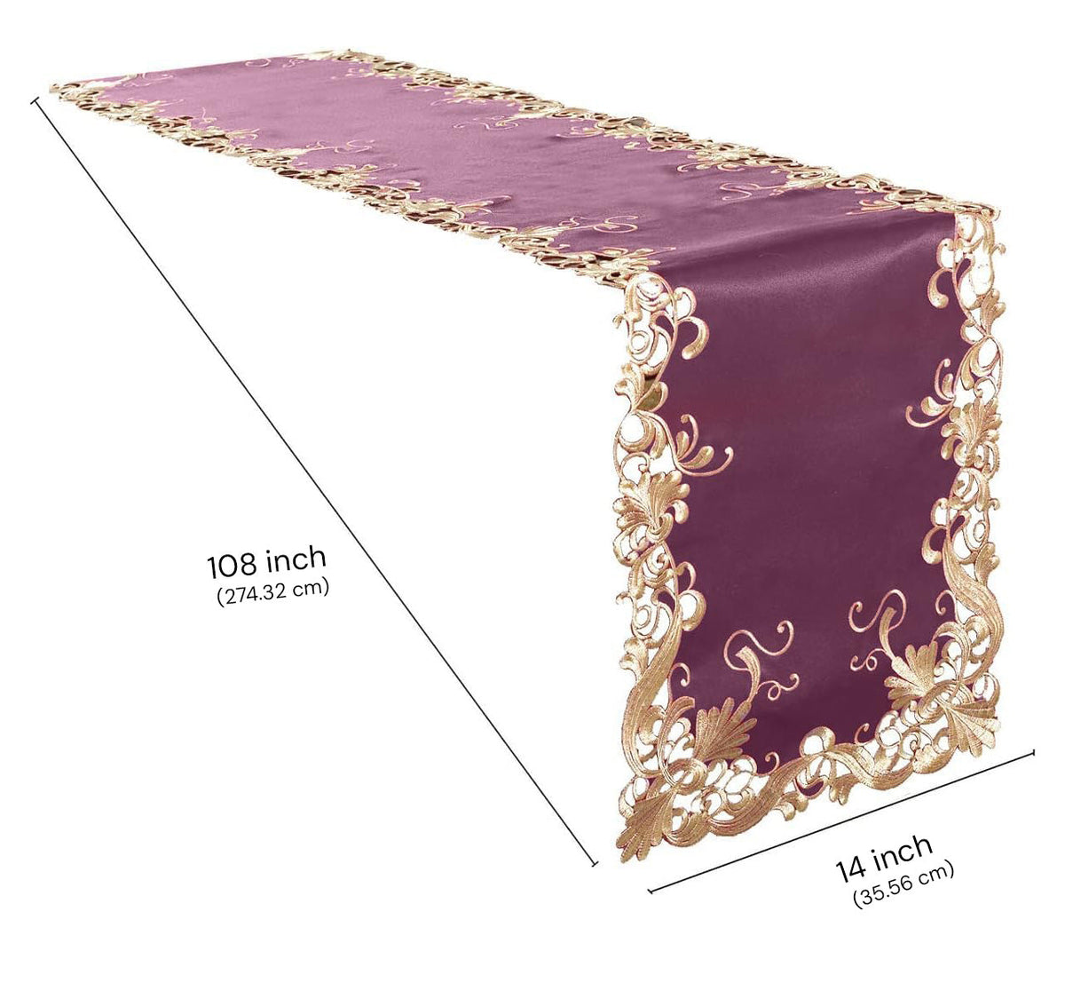 Purple Table Runner – Petal Amethyst, 14x108 Inch