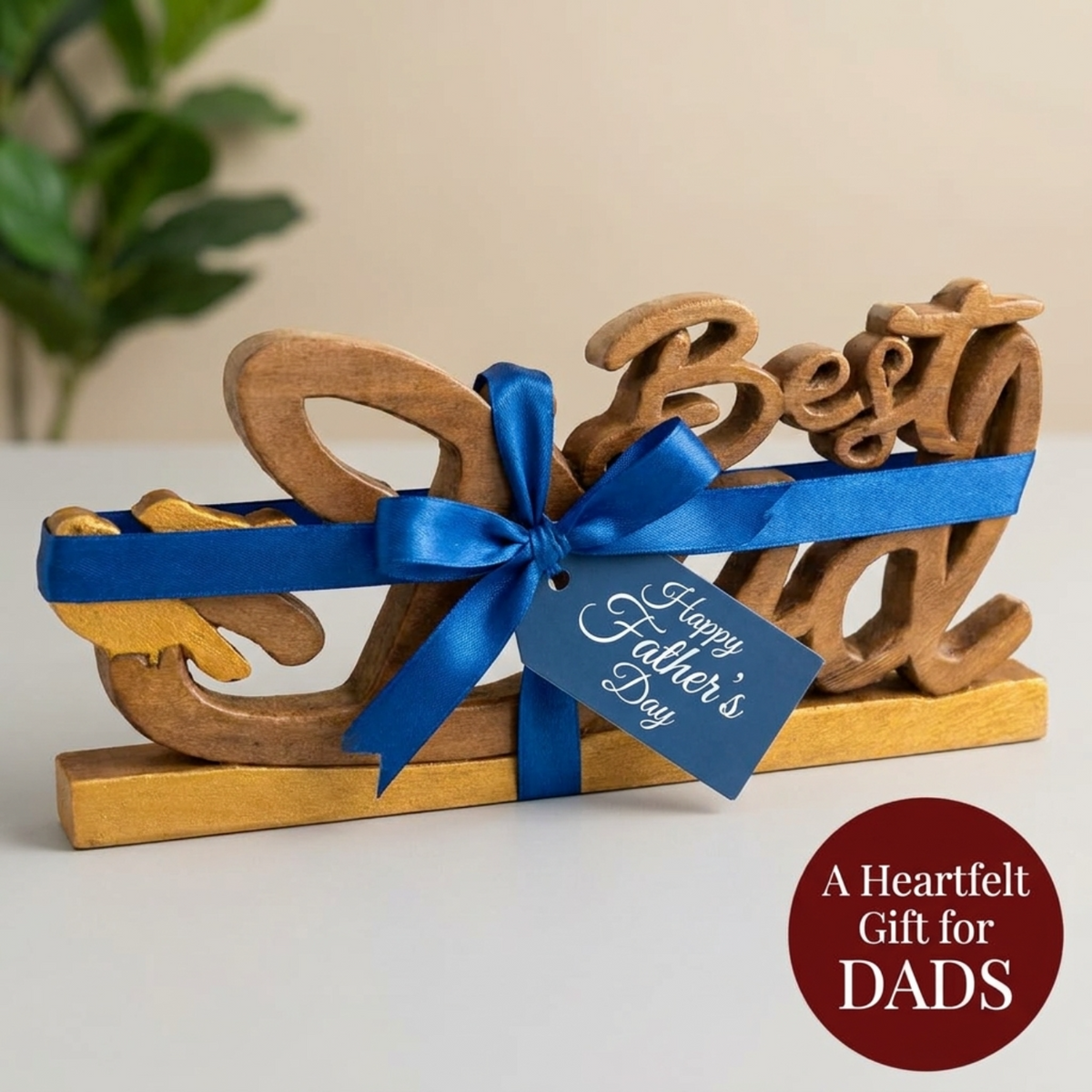Wooden Dad Plaque – Ellynn Greatest Dad, Acacia