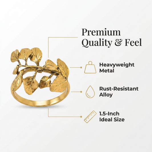 Gold Leaf Napkin Rings – Golden Harmony