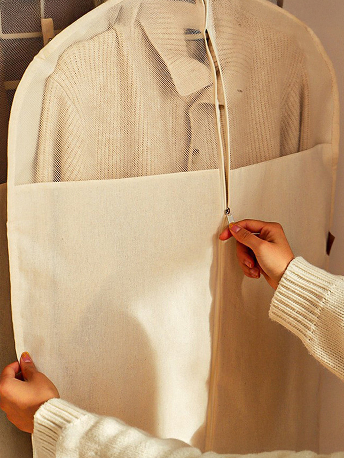 100% Cotton Clear Window Dust-Proof Storage Bags