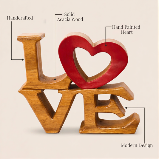 Wooden Love Sign – Elmija, Acacia Wood