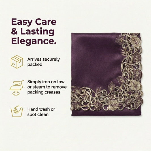Purple Gold Table Runner – Velvet Plum, 14x108 Inch