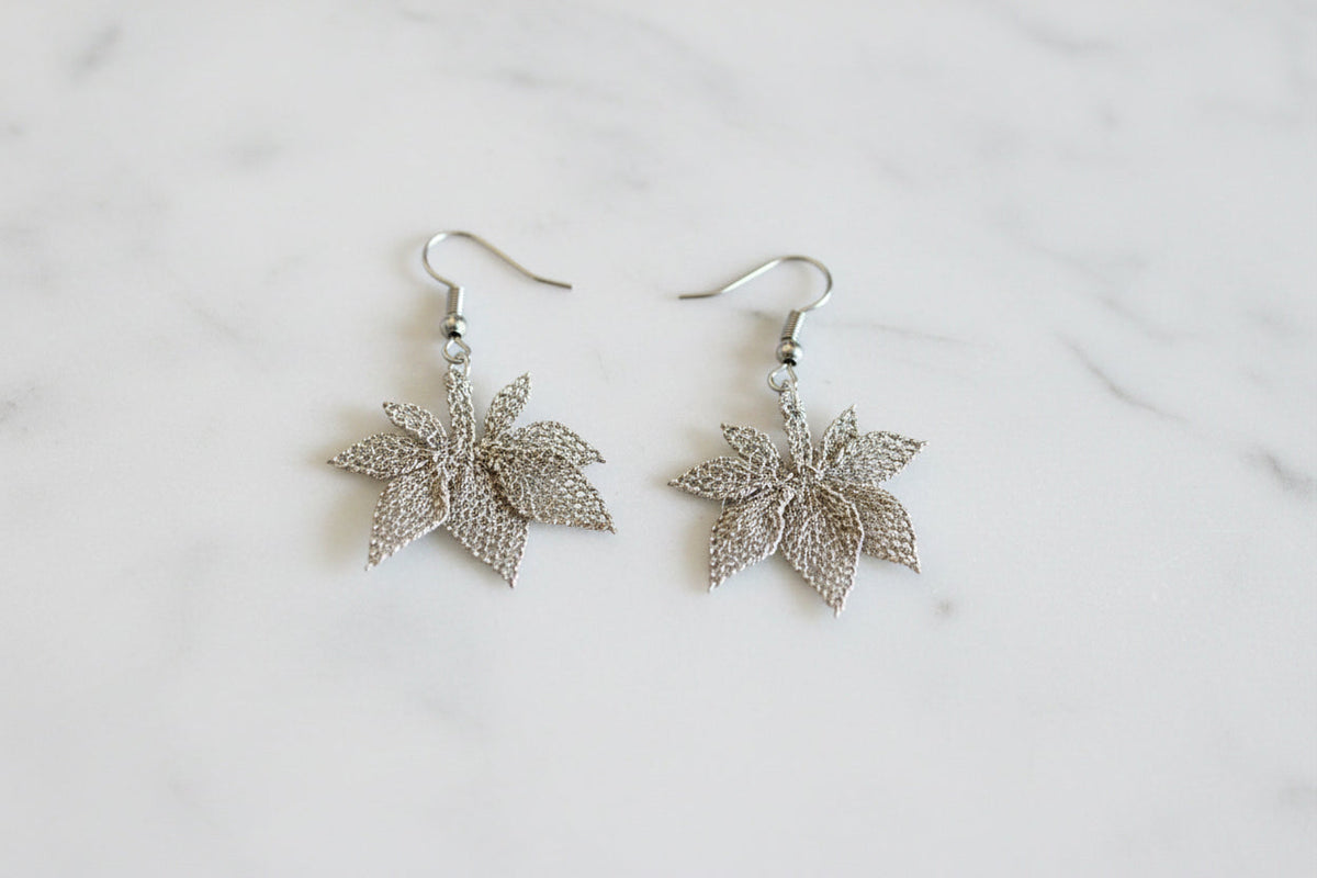 Handmade Leaf Dangle Earrings