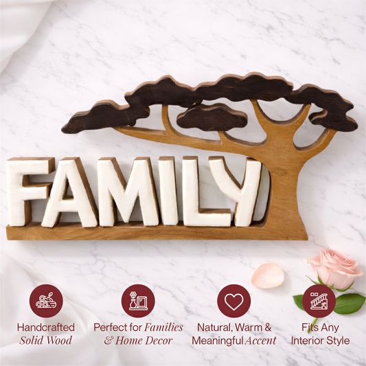 Wooden Family Plaque – Forever Family, Acacia