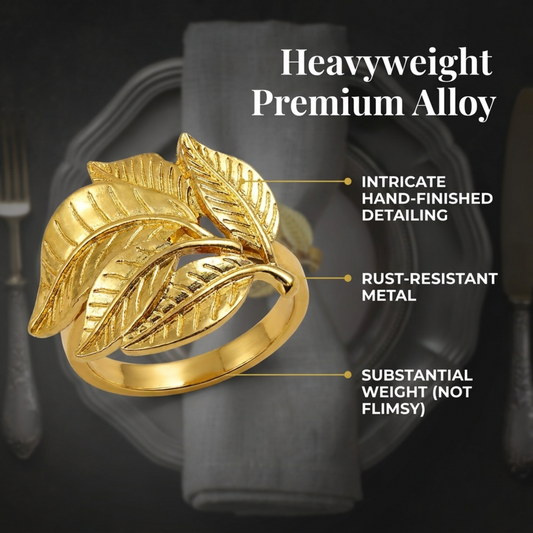 Gold Leaf Napkin Rings – Gilded Bloom