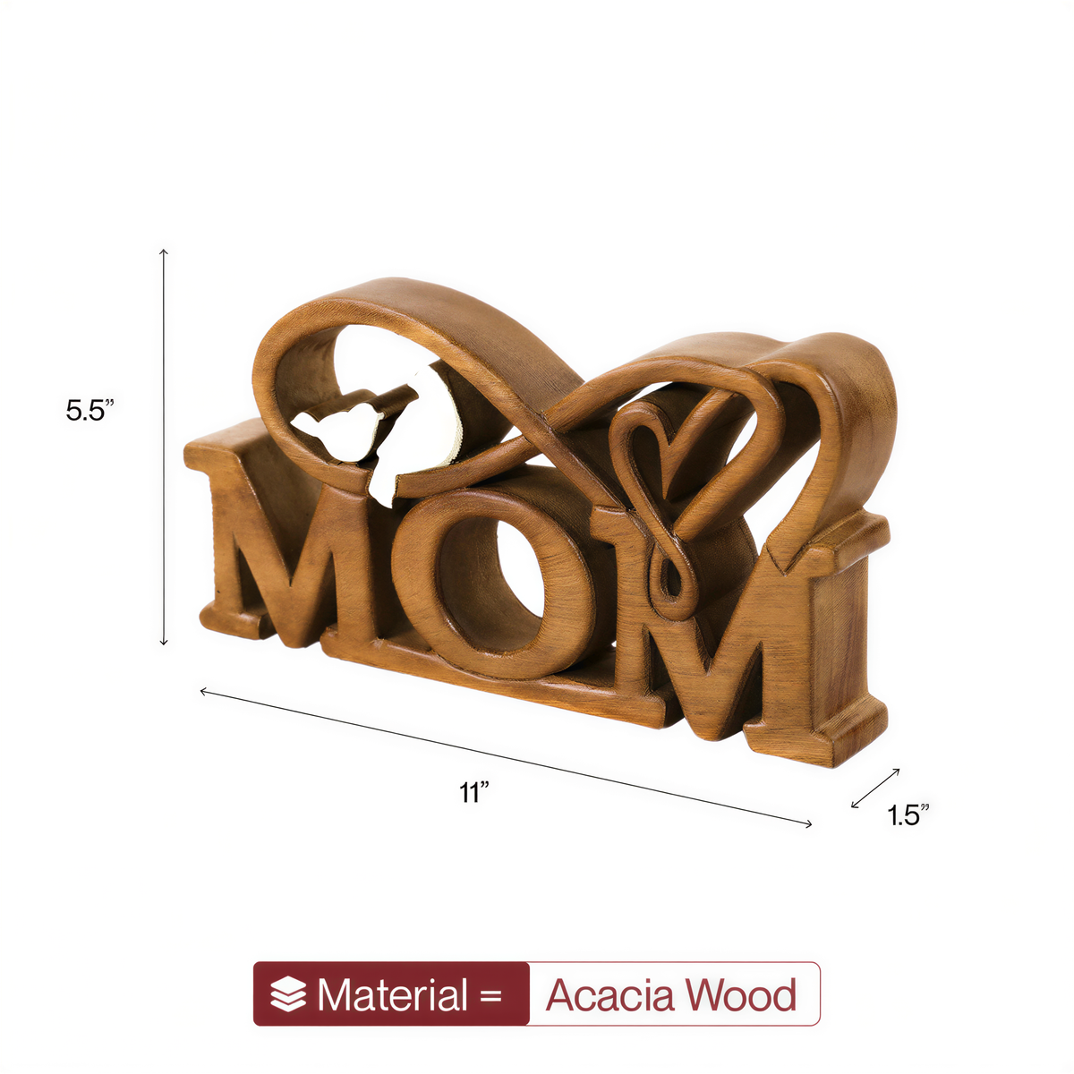 Wooden Mom Sign – Best Mom Ever, Acacia Wood