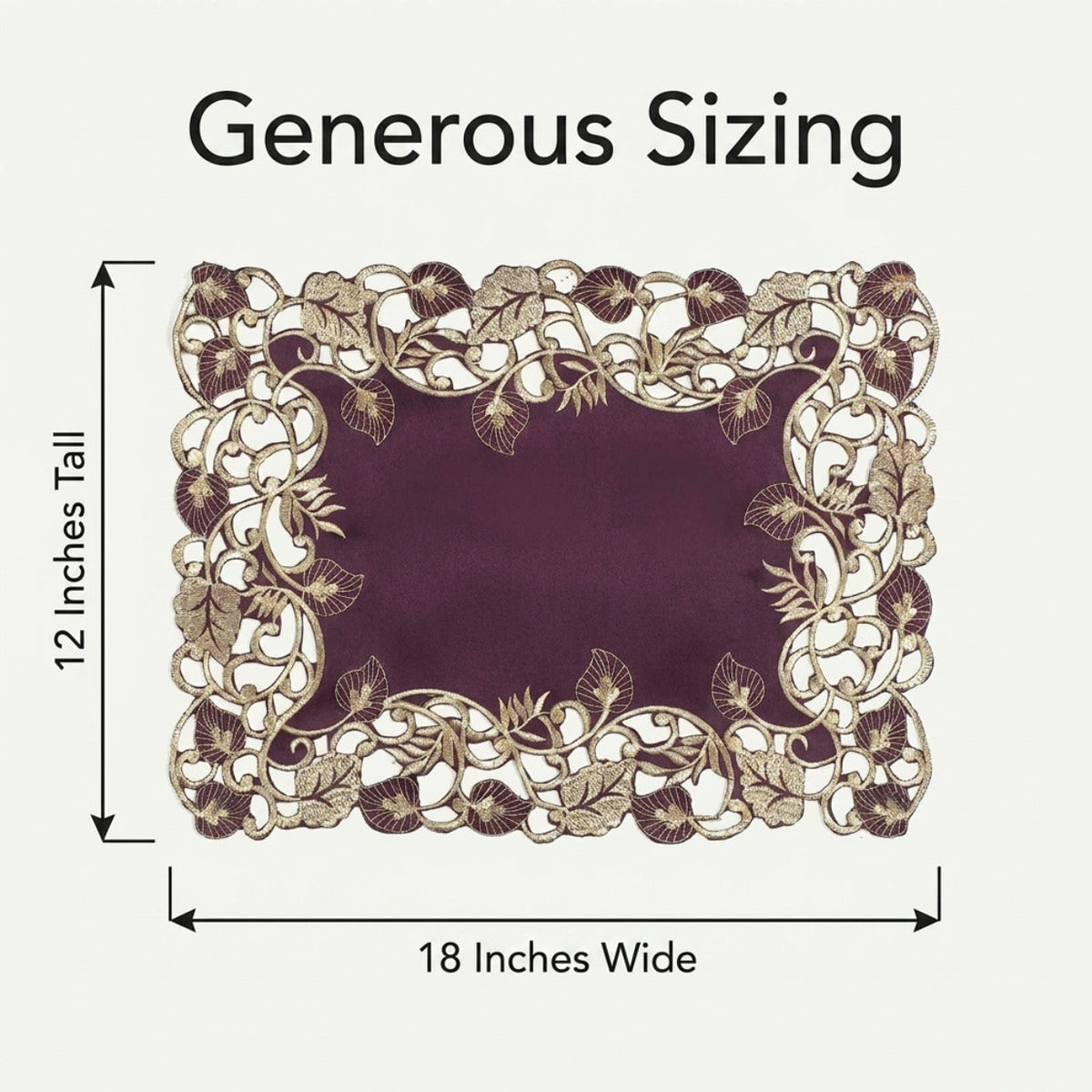 Purple Gold Placemats – Velvet Plum, 12x18 Inch