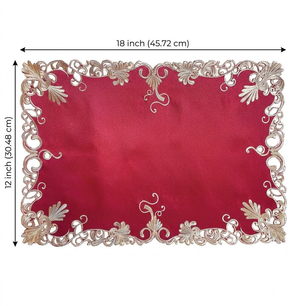 Burgundy Gold Placemats – Burgundy Charm, 12x18 Inch