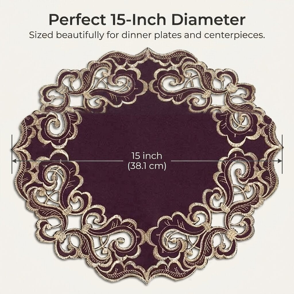 Purple Gold Doilies – Amethyst Haze, 15 Inch