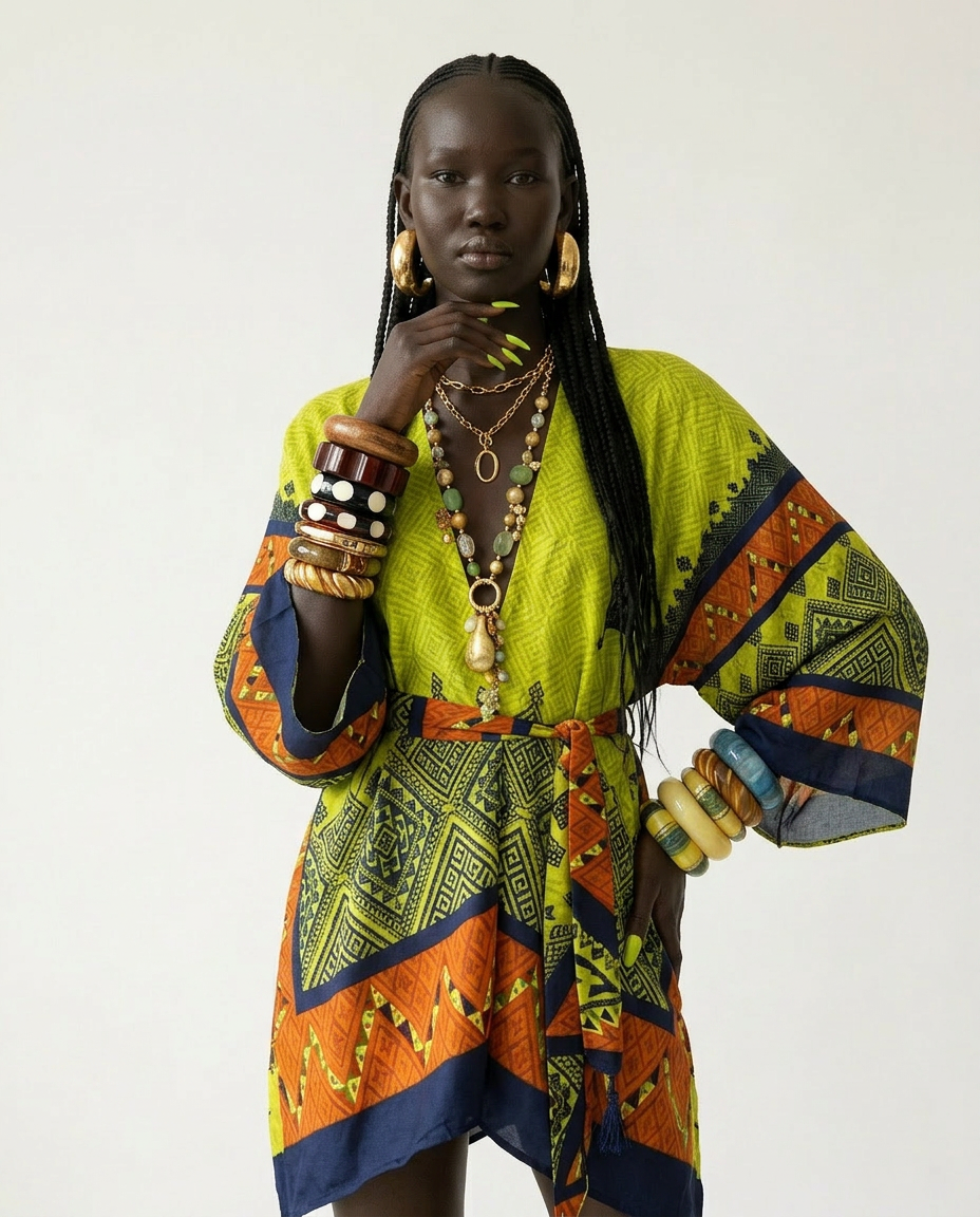Wanderlust Printed Tassel Kimono