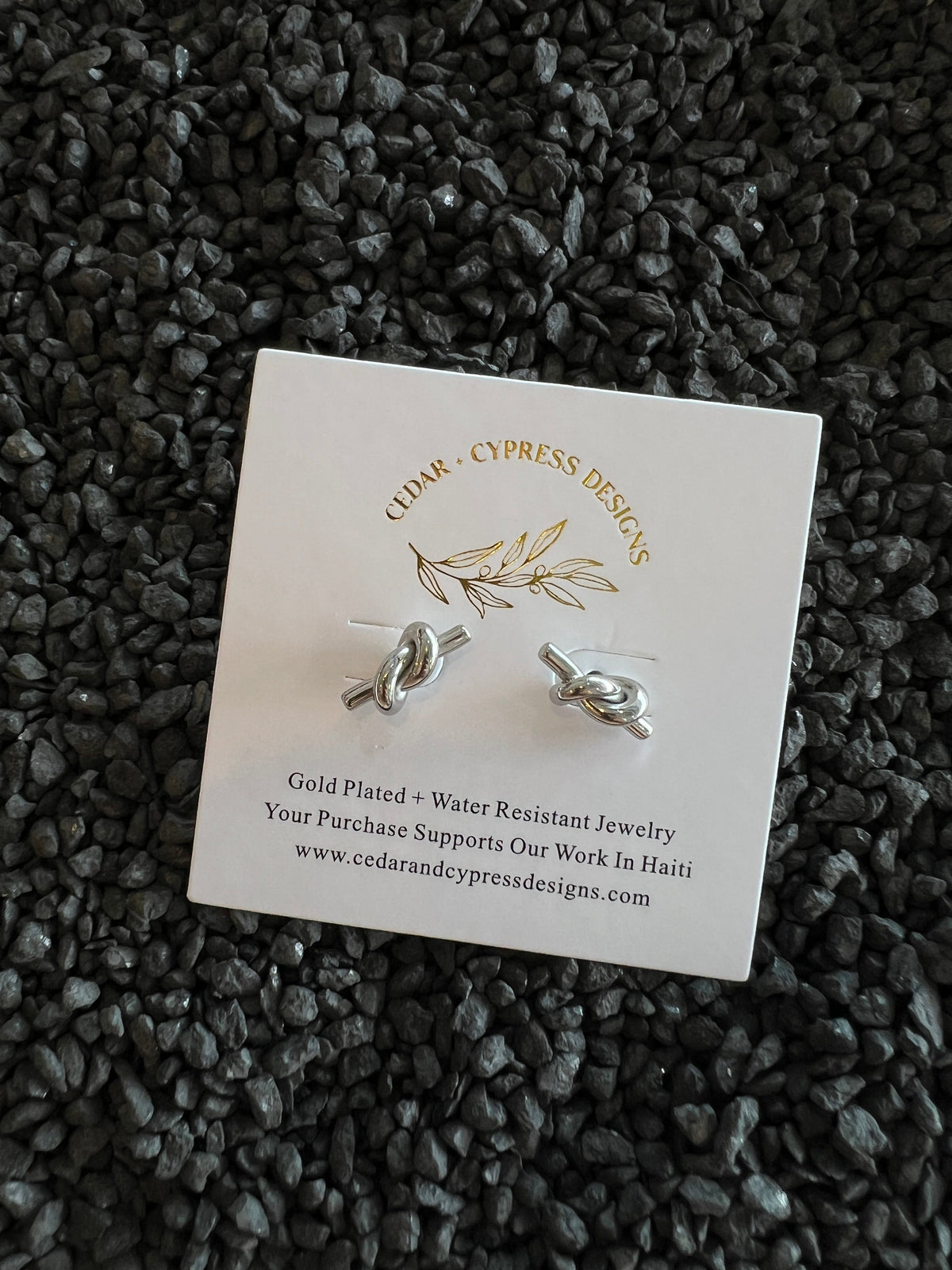 Tie The Knot Earrings - Stainless Steel (Silver and Gold)