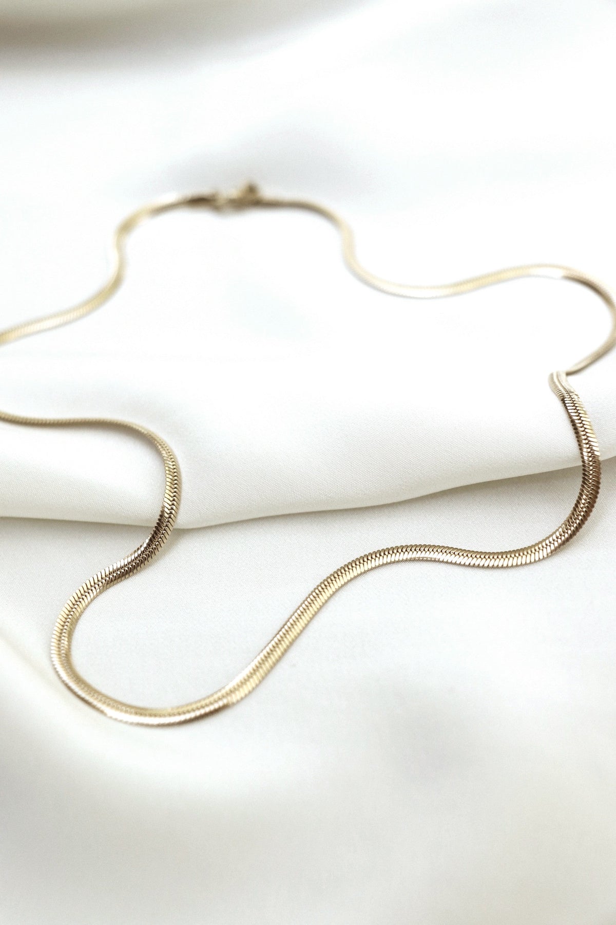 Flat Snake Chain - Gold - Stainless Steel