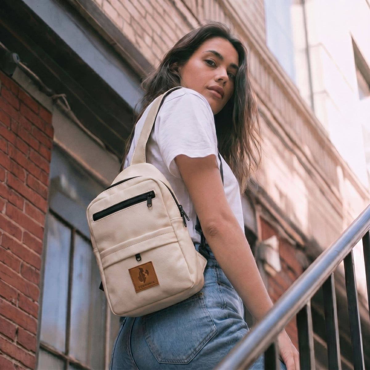 Large Vegan Leather Crossbody Sling Bag | Umoja