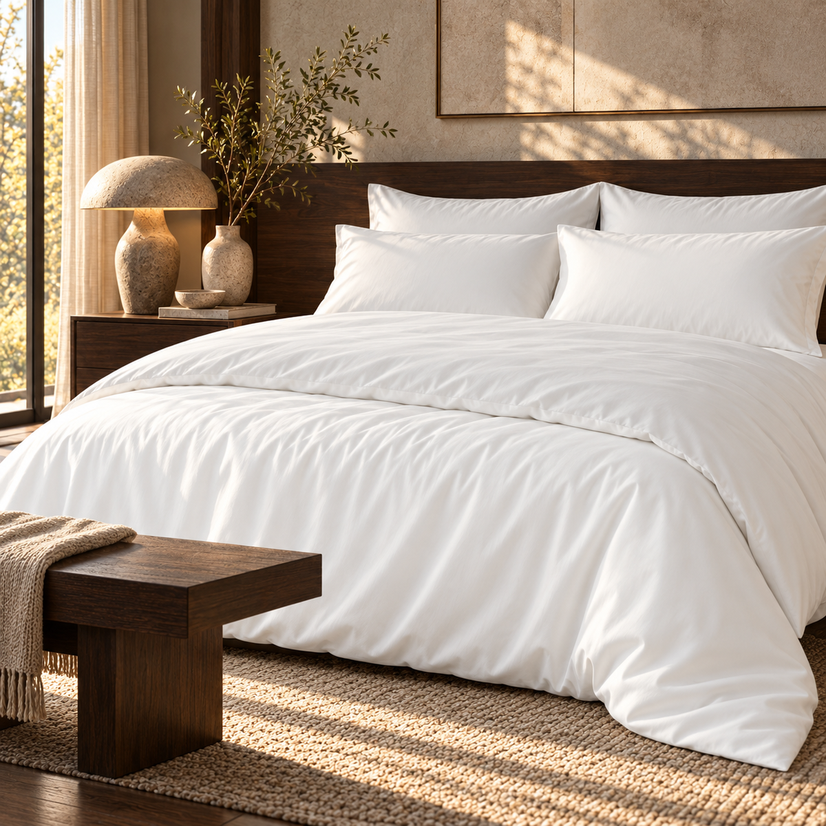 Bamboo Viscose Duvet Cover + 2 Shams Set