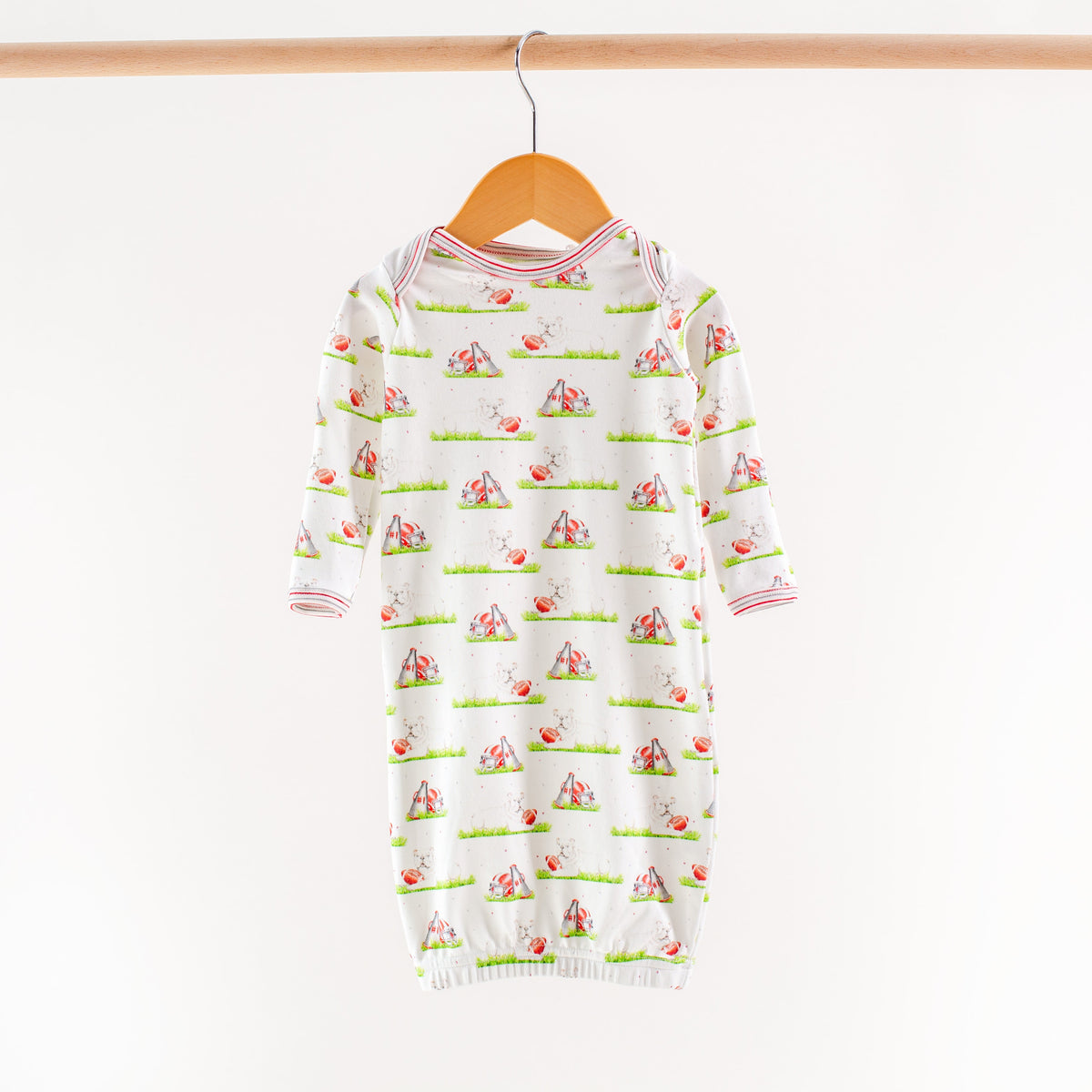 White Bulldog Mascot Mania Organic Cotton Kids Pajamas