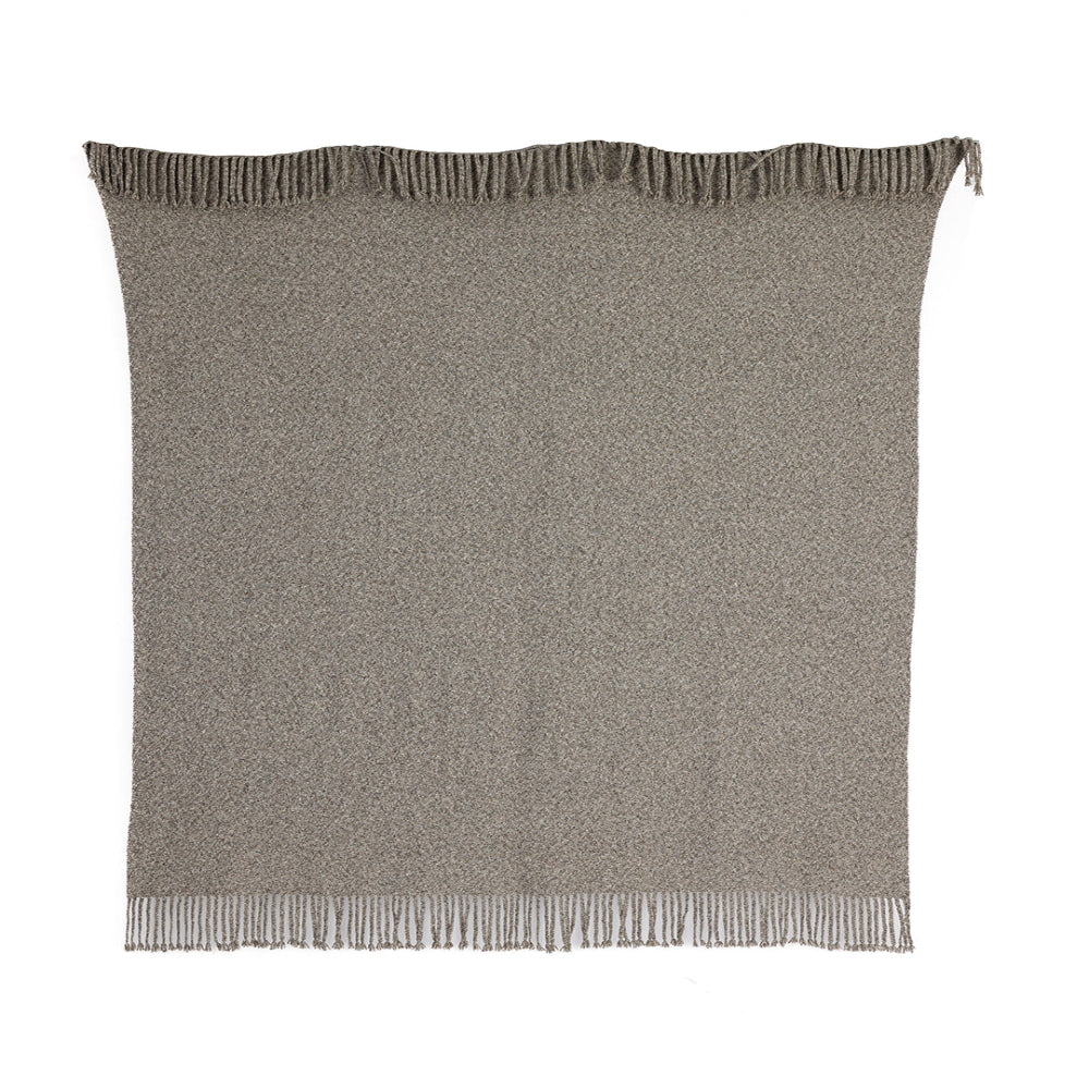 Handloomed Undyed Baby Alpaca & Peruvian Pima Cotton Throw Blanket | Graphite | Kulsi Collection