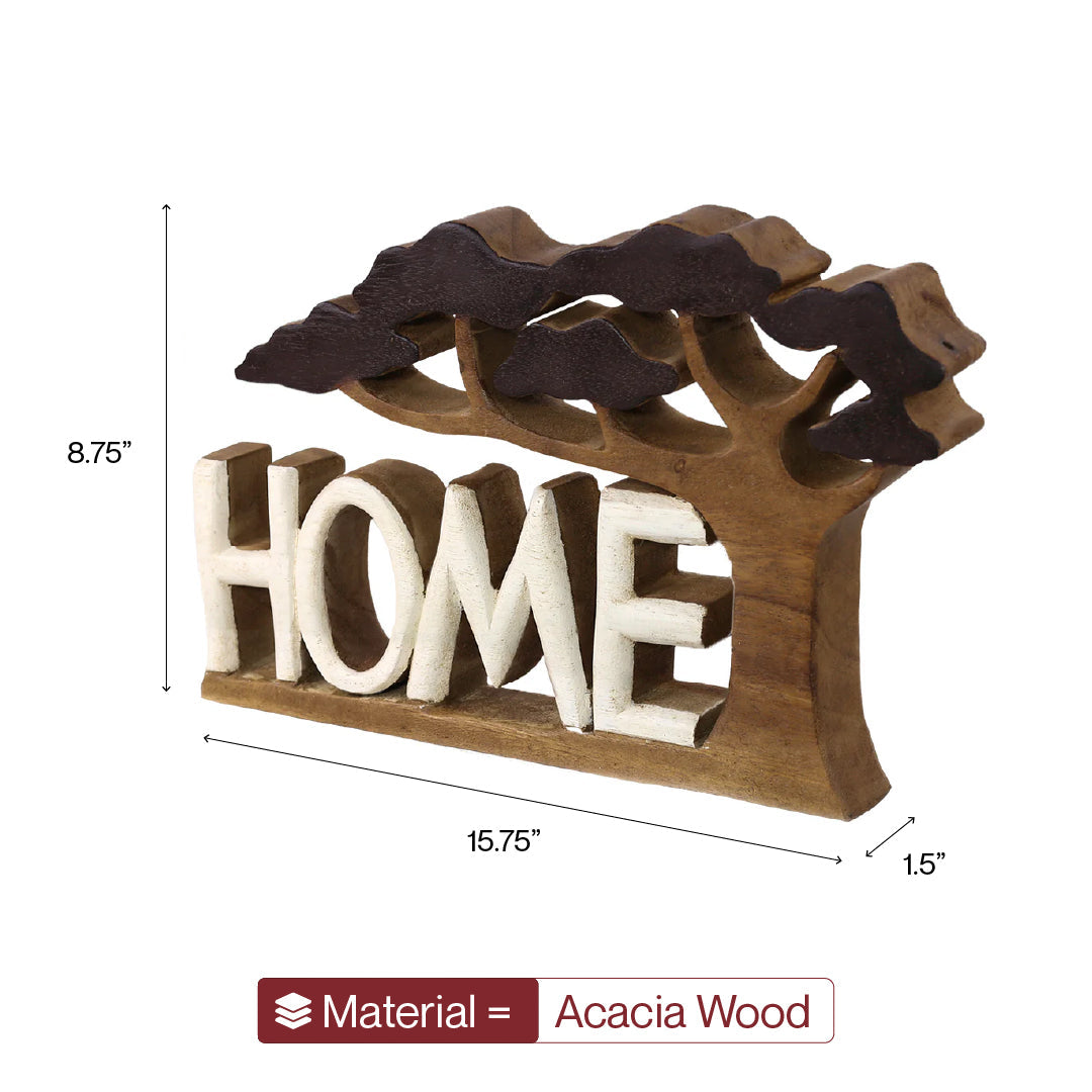Wooden Sculpture – Artisan Form, Rustic Acacia