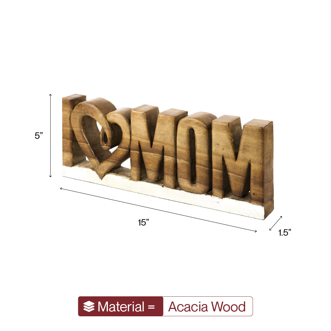 Wooden Mom Plaque – Forever Mom, Acacia Wood