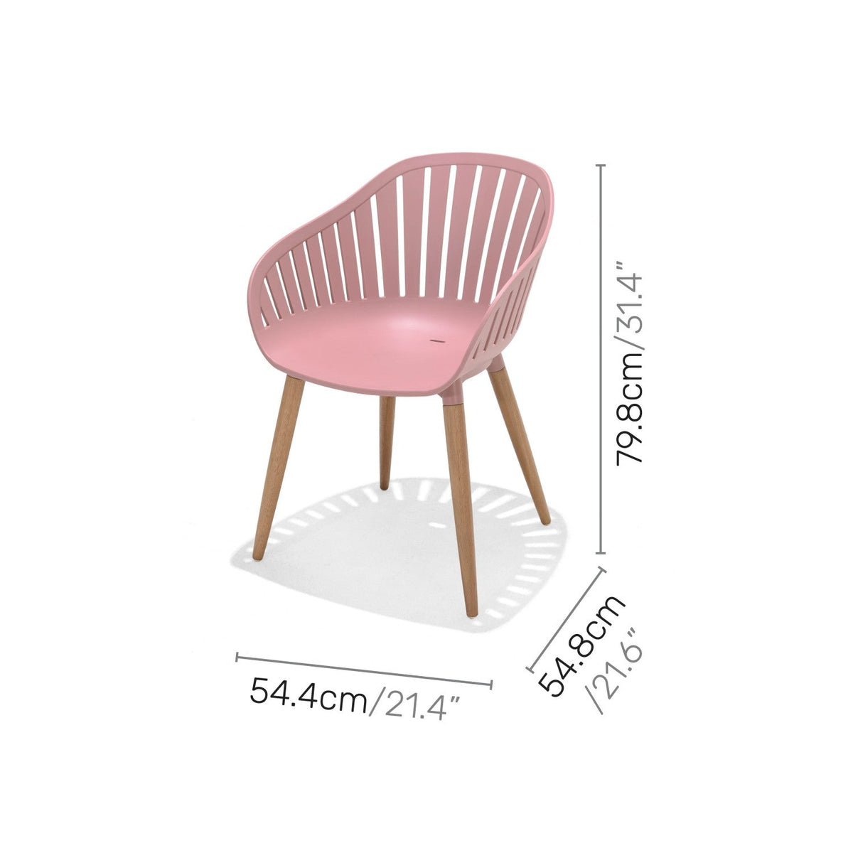 Nassau Carver Armchair in Peony Pink Social Plastic® - 2pc