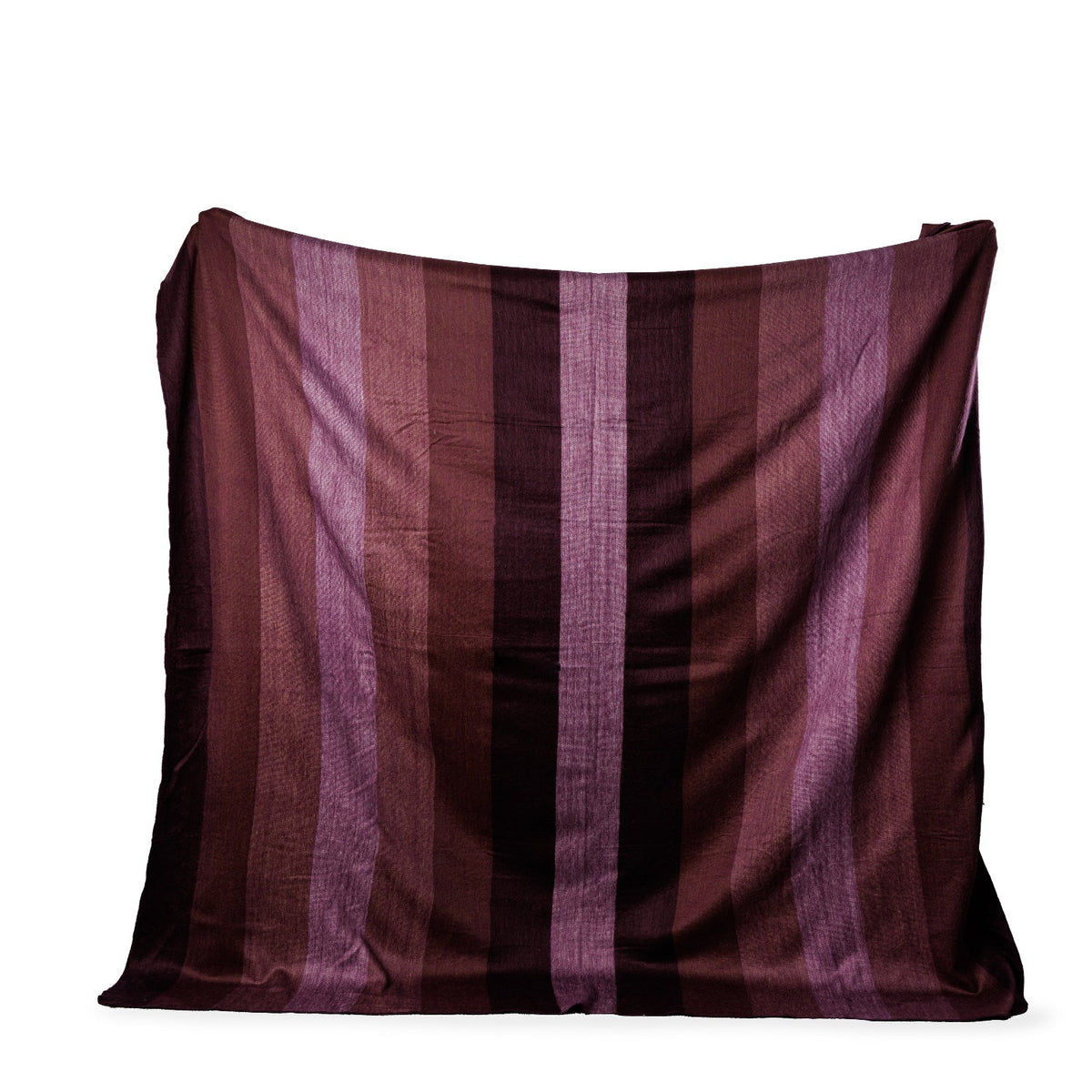 Alpaca Throw Blanket Handwoven From Ecuador - Deep Purples - Nawi Collection