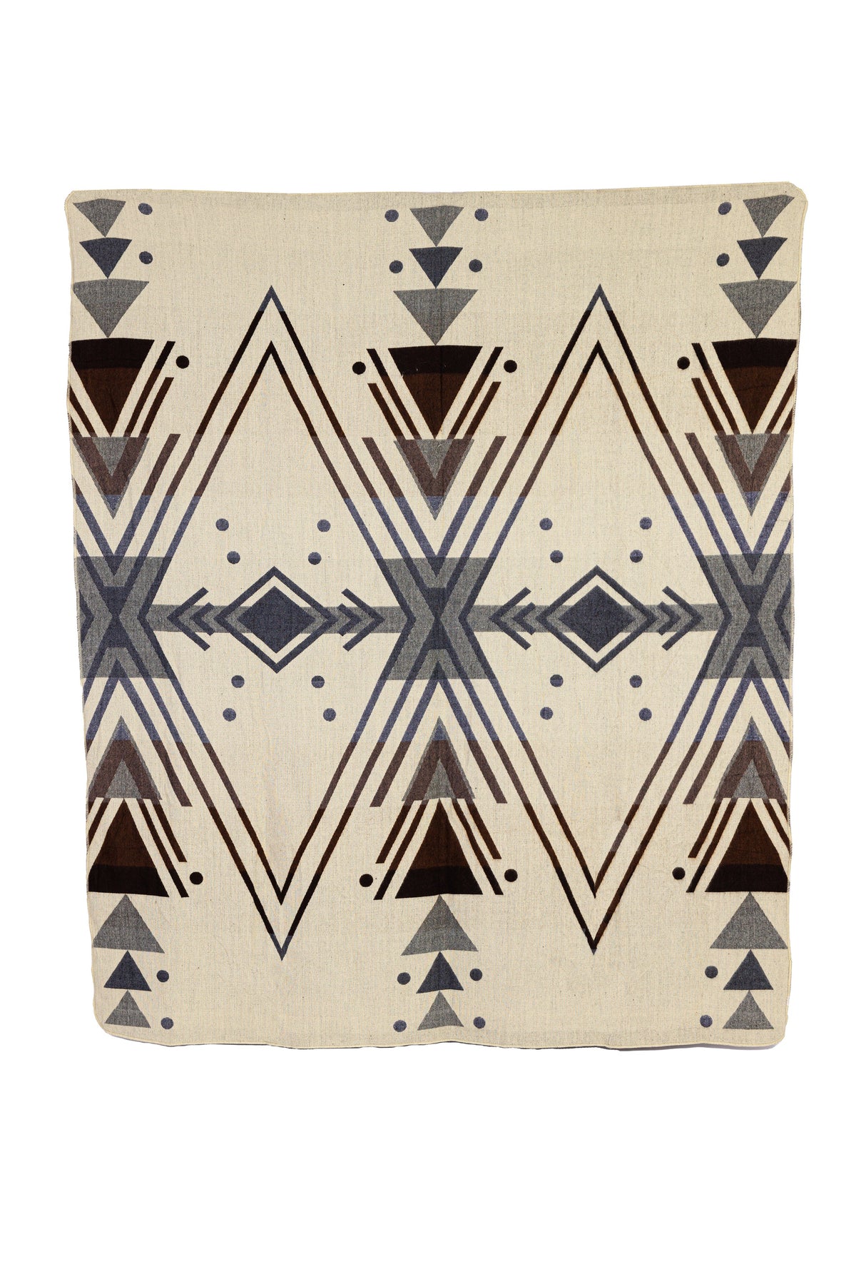 Reversible Handwoven Alpaca Throw Blanket | Chevron Gray, Brown, Red & Cream | Yachana Collection