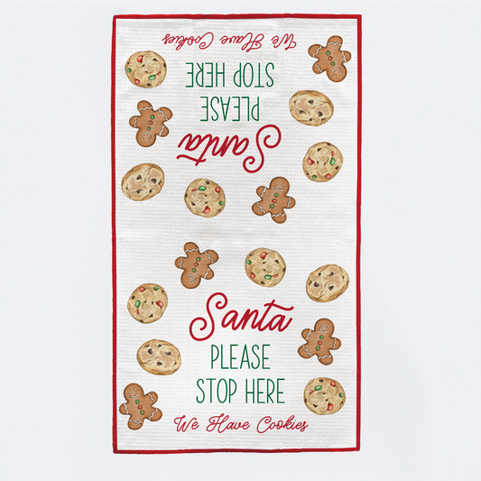 Santa Please Stop Here Kitchen Towel