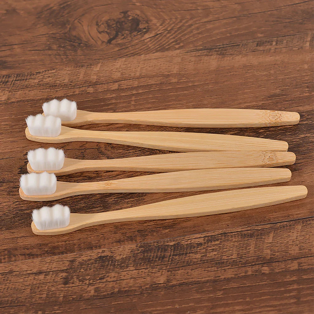 5-pack Ultra Fine Soft Bamboo Toothbrush Set