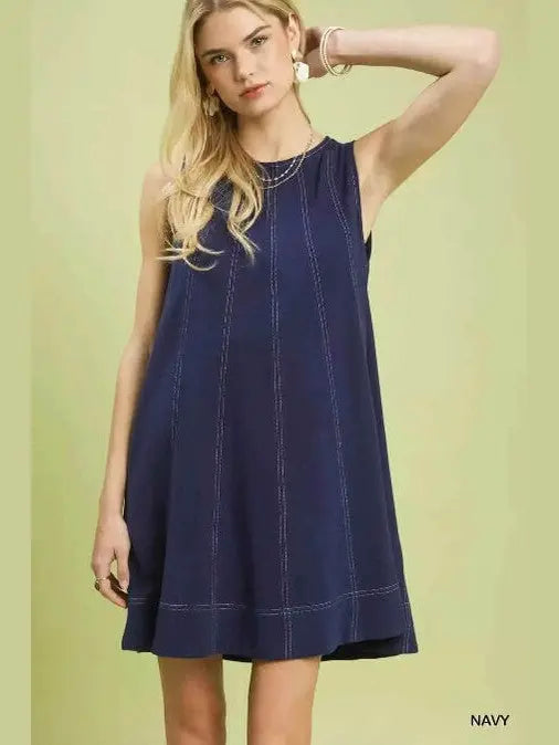 Women's Linen Swing Dress | Sleeveless, Breathable | Umgee Boho Summer Dress