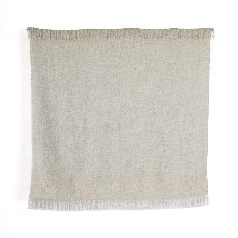 Handloomed 100% Undyed Baby Alpaca Throw Blanket | Silver | Wasi Collection