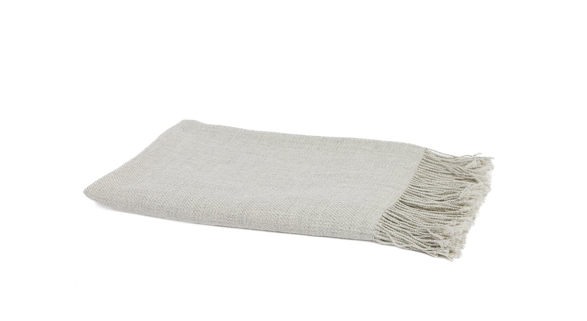 Handloomed 100% Undyed Baby Alpaca Silver Throw Blanket From Peru - Wasi Collection