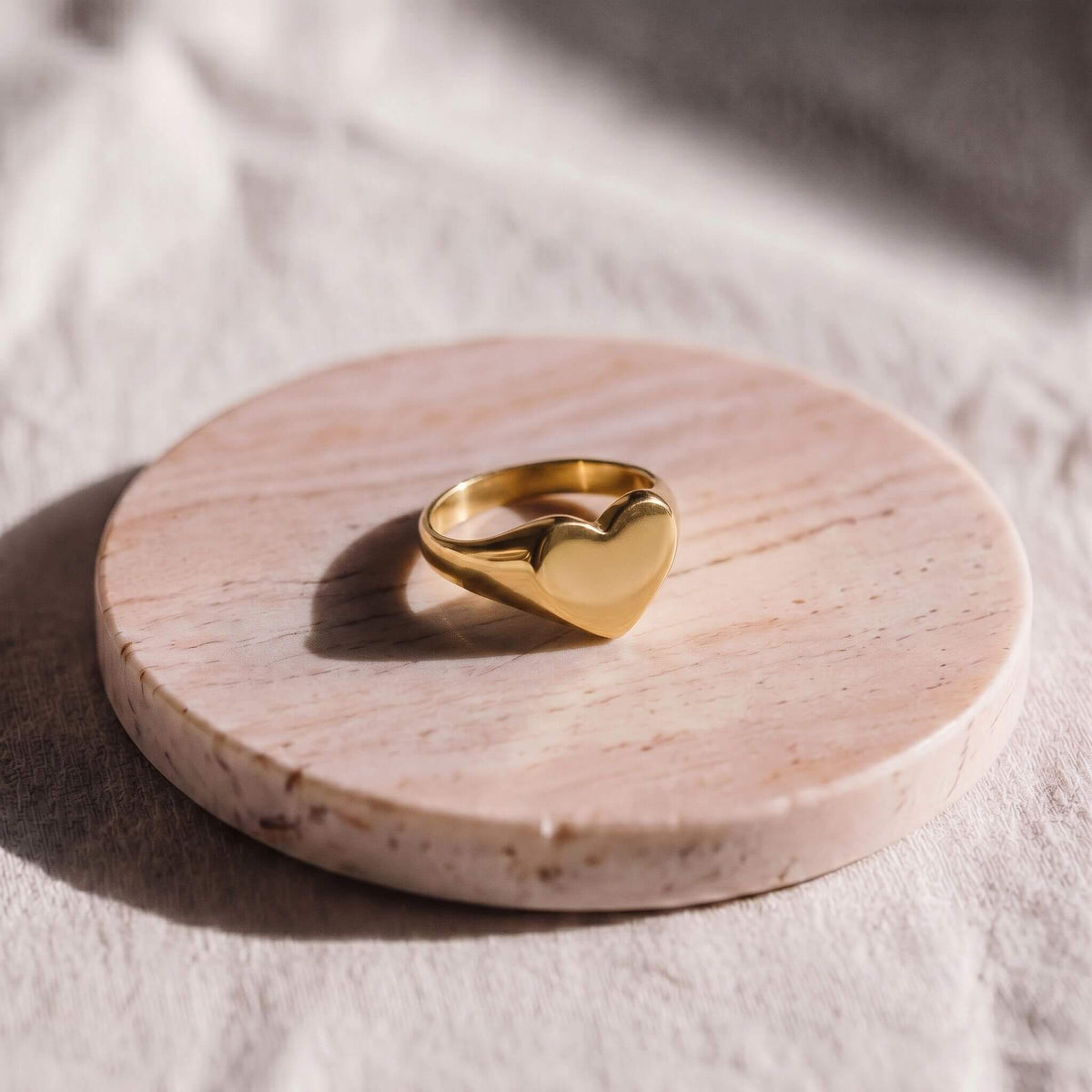 Heart Signet Brass Ring for Women | Mawi