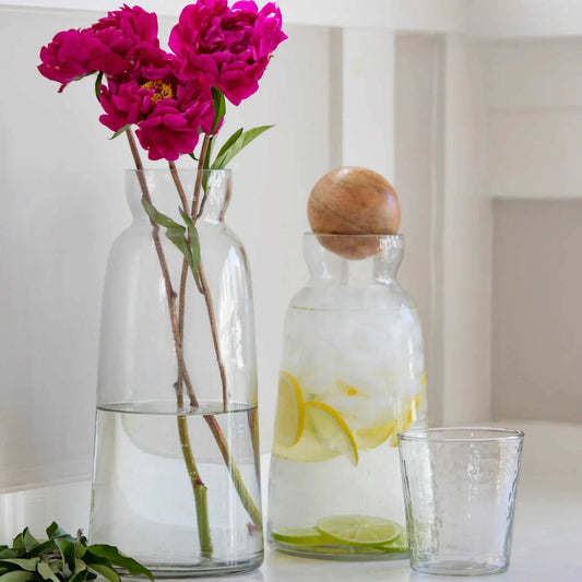 Baylor Decanter with Mango Wood Stopper, Tall Eco My Home Barware White Cliff Studio ecomyhome.store United States