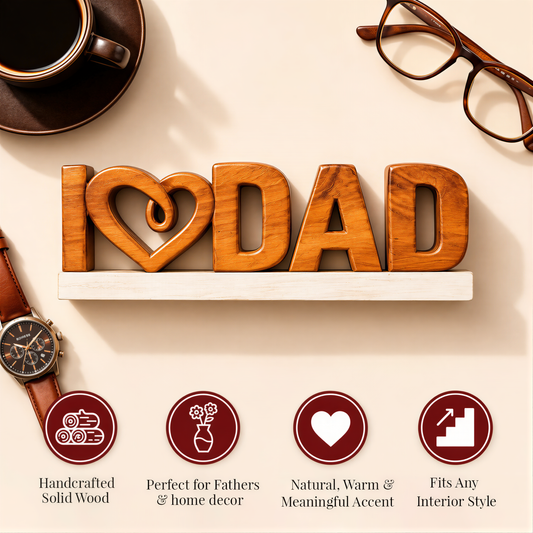 Wooden Dad Sign – Emmeric Love Dad, Acacia Wood