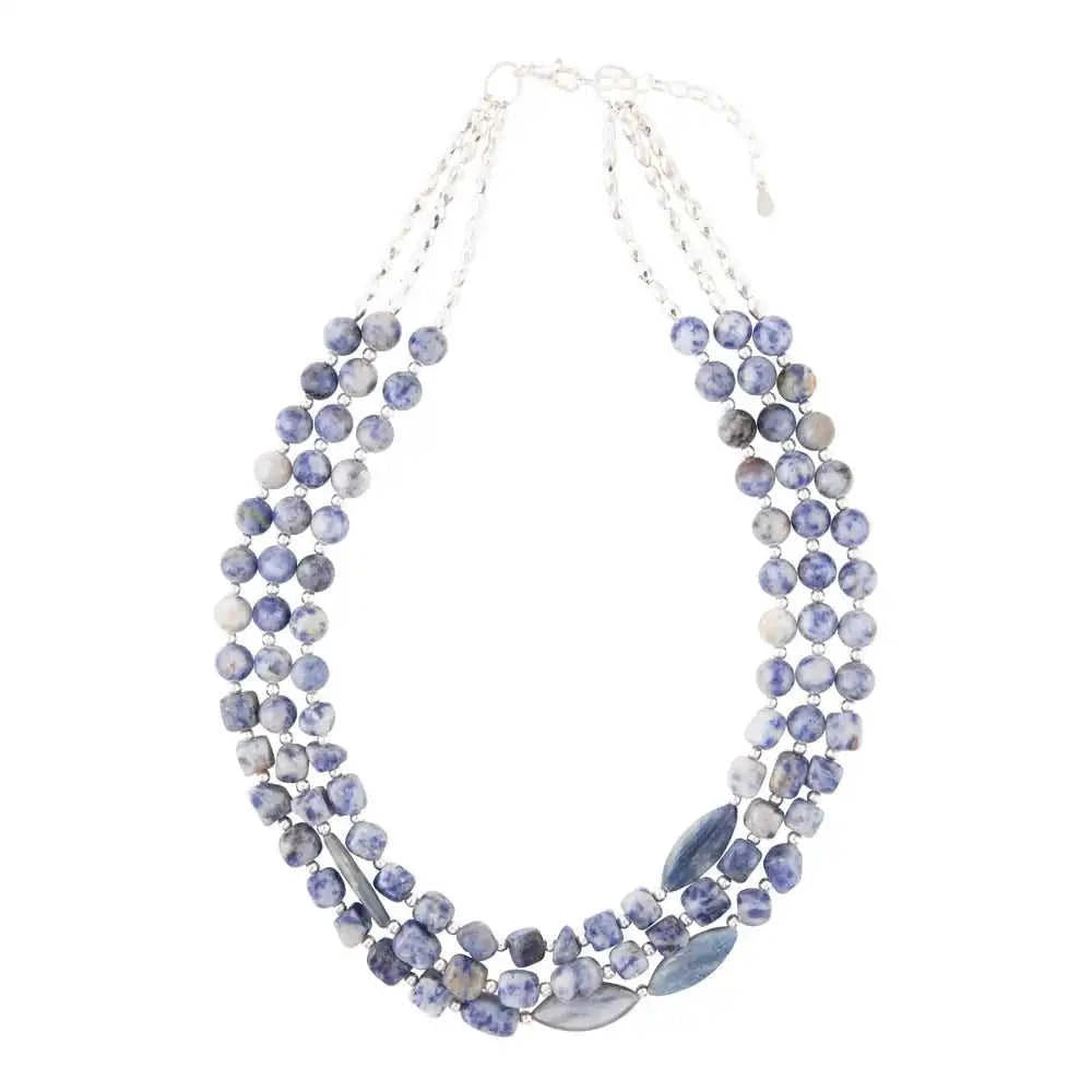 Denim Kyanite Blue Lapis Sterling Silver Strand Necklace Eco My Home Necklaces Barse Jewelry ecomyhome.store United States