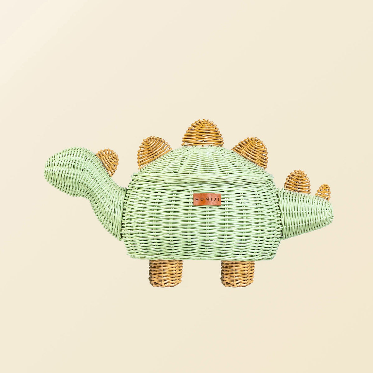 Dinosaur Rattan Storage Basket Mint Green - Medium