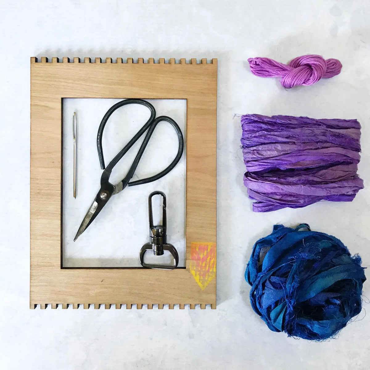 DIY Woven Ribbon Keychain Kit Eco My Home Kits Darn Good Yarn ecomyhome.store United States