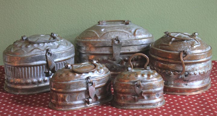 Antique Italian Pewter Box with Hinged Lid. Large Pewter Bowl Made in Italy. Trinket or Jewelry Box.