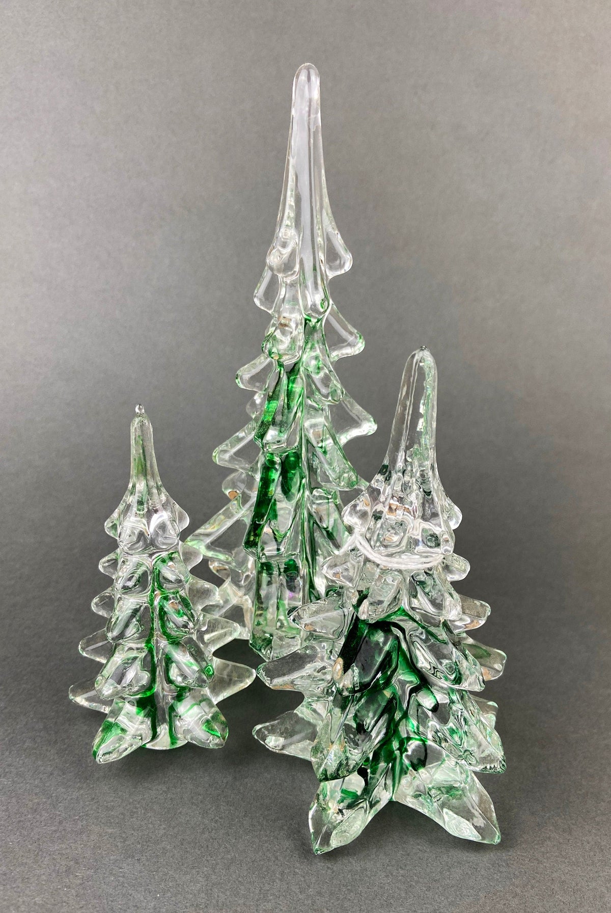 Christmas Village Accessories. Dressed Christmas Trees by Nikko, Korea. Girl Figurine by Lefton. Set of Two Trees and Little Girl.