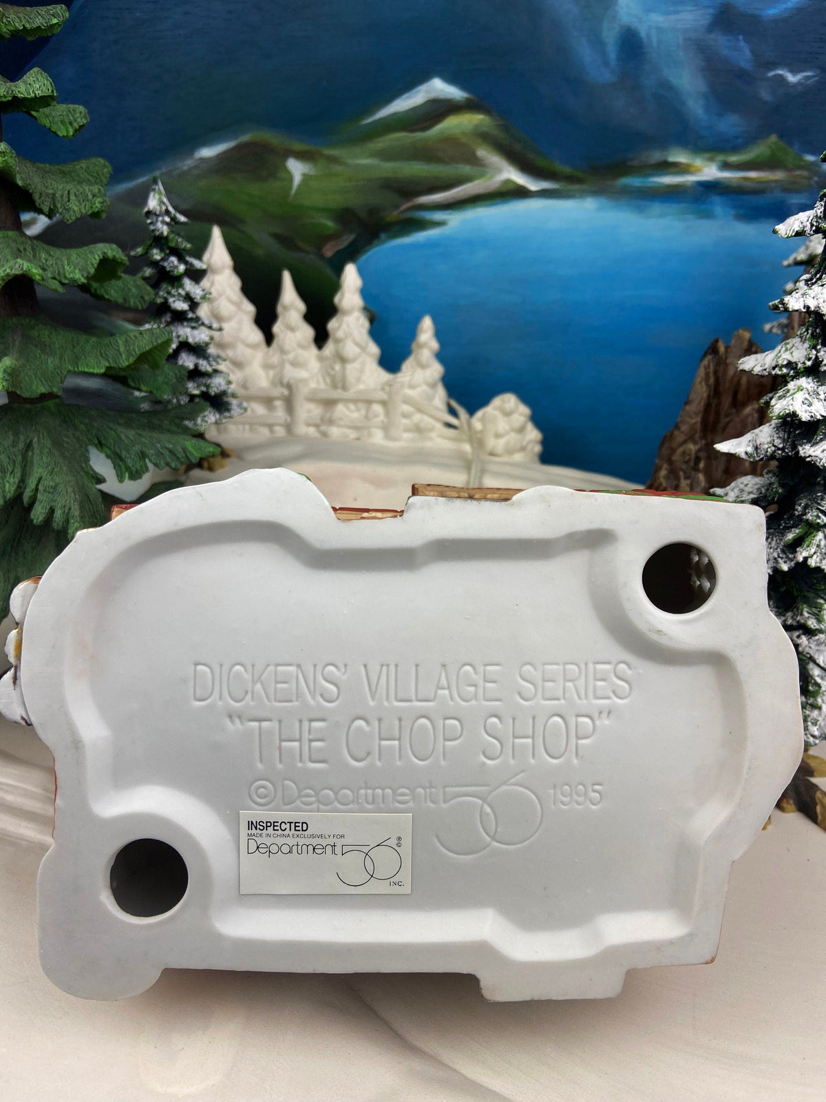 Christmas Village Accessories by Department 56. Illuminated Chop Shop. Dickens Village Series.