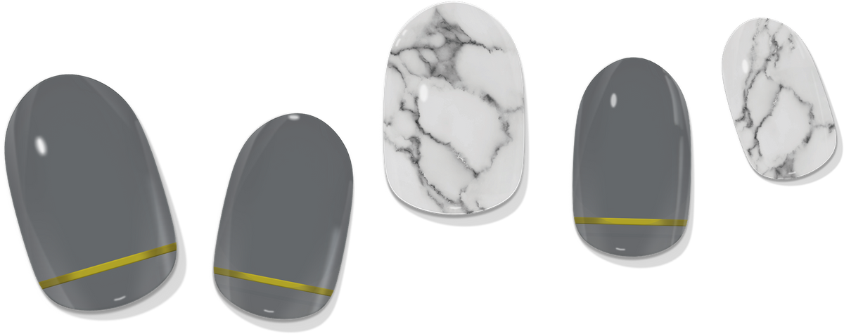 Grey & Gold Marble Gel Nail Wrap