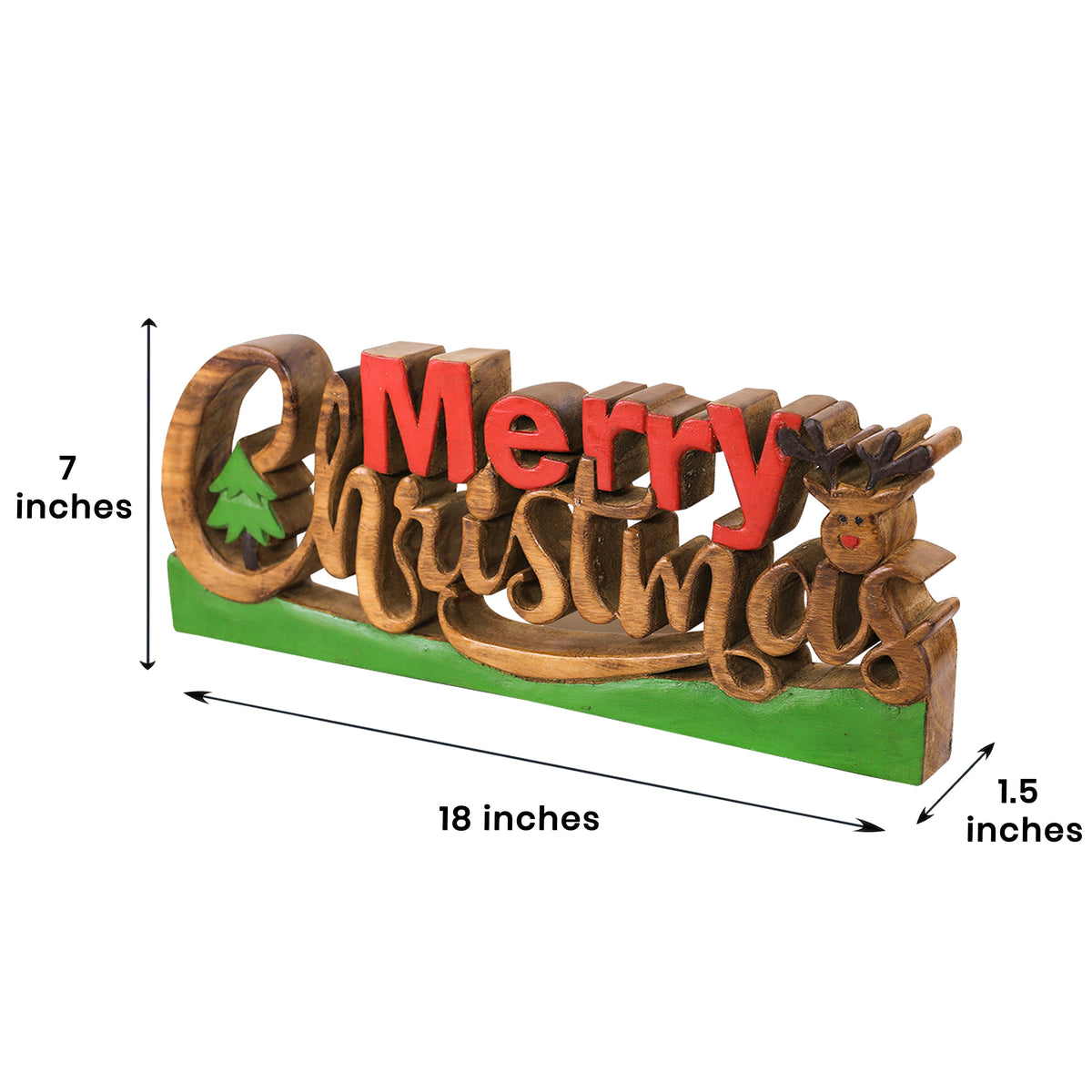 Wooden Christmas Sign – Merry Spirit, Acacia Wood