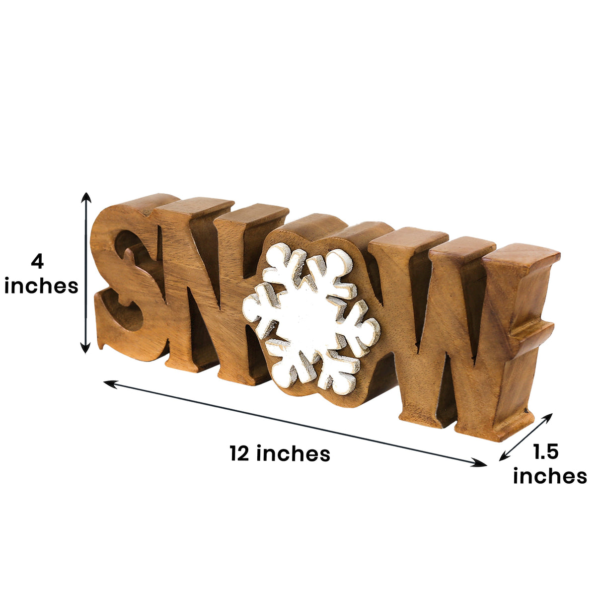 Wooden Snow Sign – Winter Grace, Acacia Wood