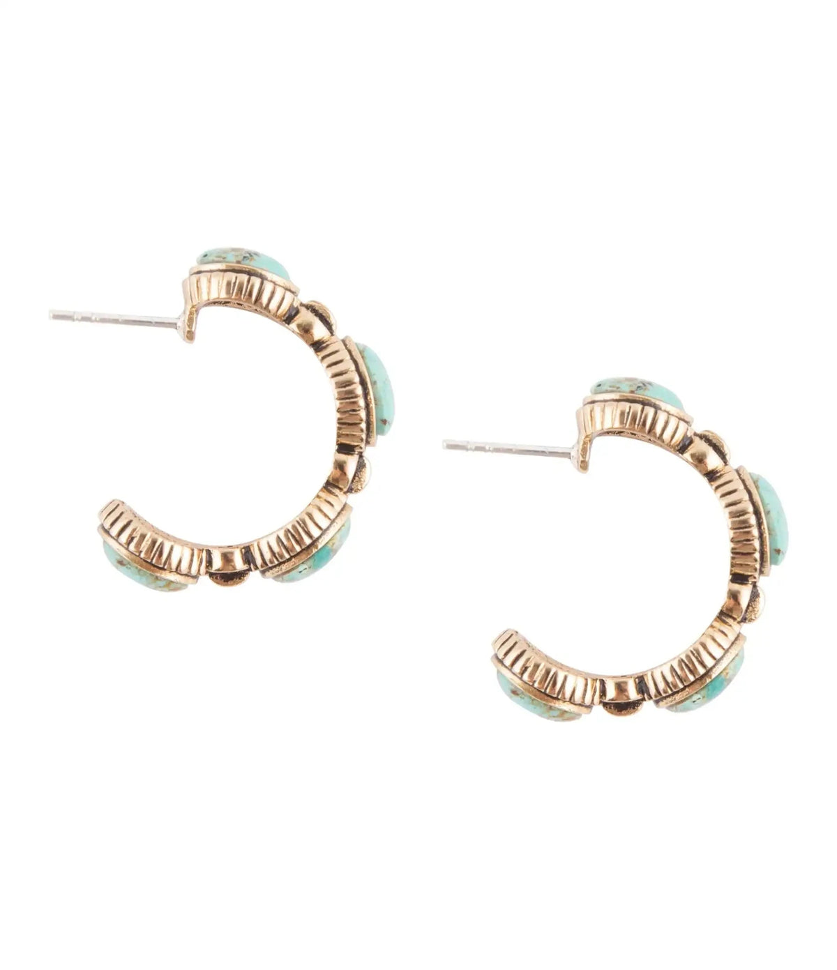 Luxurious Blue Turquoise Golden Hoop Earrings Eco My Home Earrings Barse Jewelry ecomyhome.store United States