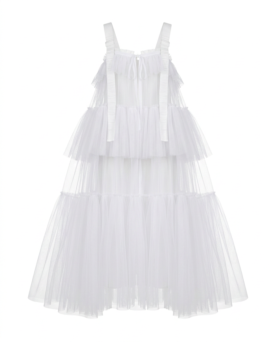 Boundless Mesh Tiered Maxi Dress