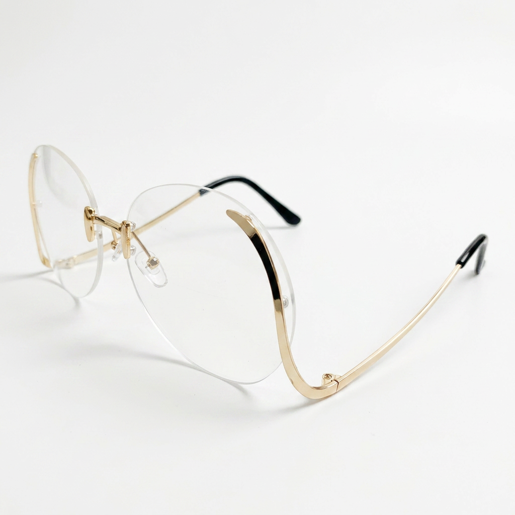 Magnetic Gold Geometric Sunglasses