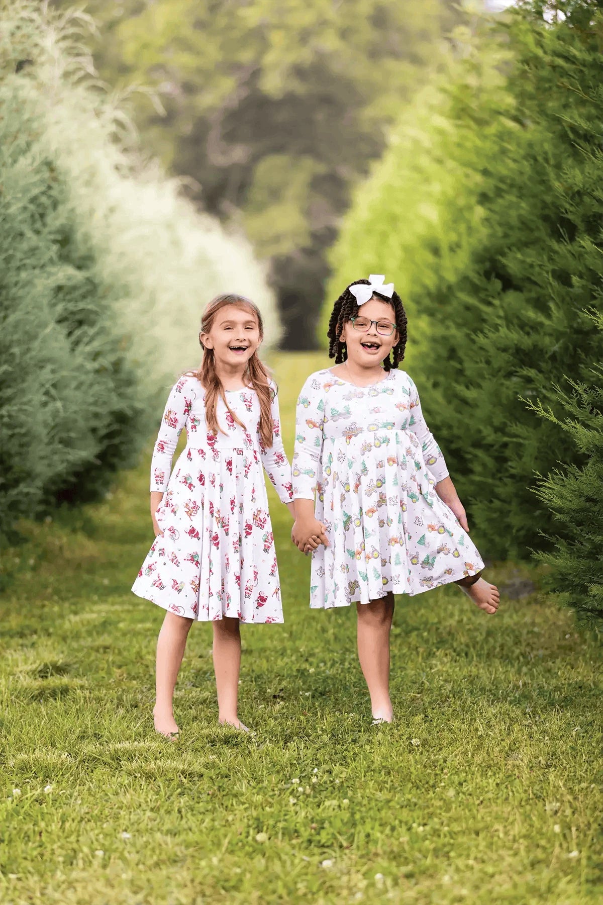 Moo-y Christmas Organic Cotton Christmas Dress for Kids Eco My Home Cotton Twirl Dress Nola Tawk ecomyhome.store United States