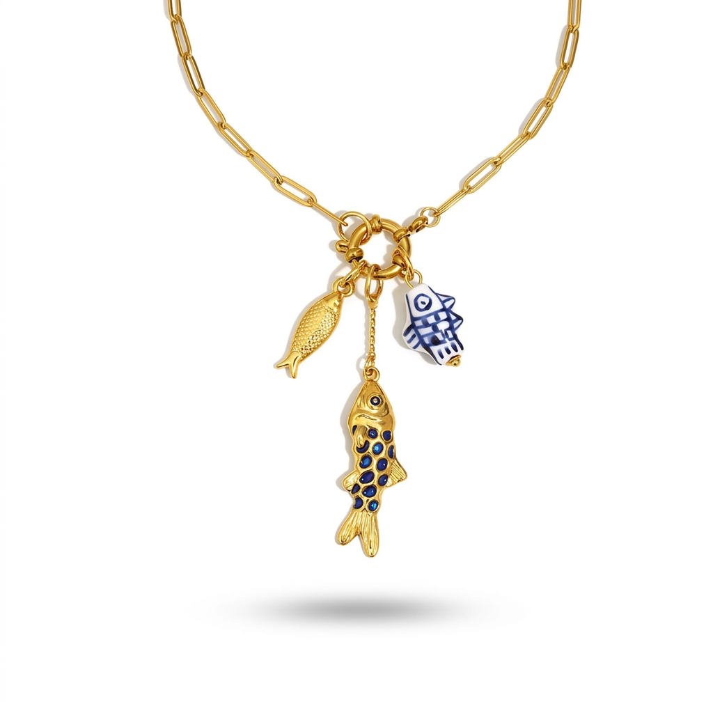 Divine Gold Sun Charm Necklace